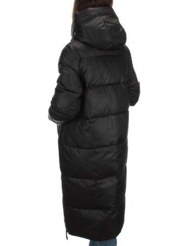 H-2201 BLACK Пальто зимнее женское (200 гр .холлофайбер) размер 56
