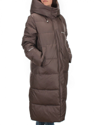 H-2203 BROWN Пальто зимнее женское (200 гр .холлофайбер) размер 58