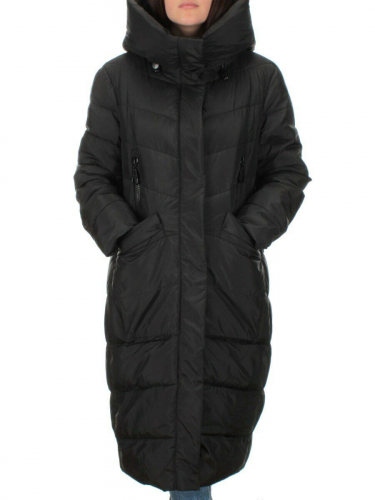 2077 BLACK Пальто зимнее женское (200 гр .холлофайбер) размер 52