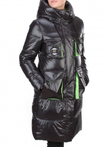 2187 BLACK Куртка зимняя женская AIKESDFRS (200 гр. холлофайбера) размер S - 42/44российский