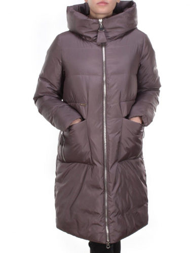 2119 DARK GREY Пальто зимнее женское MELISACITI (200 гр. холлофайбер) размер 50