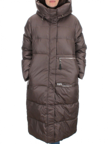 H-2210 BROWN Пальто зимнее женское (200 гр .холлофайбер) размер 54