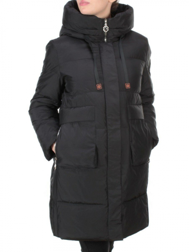 8966 BLACK  Пальто зимнее женское CLOUD LAG CAT  (200 гр. холлофайбер)