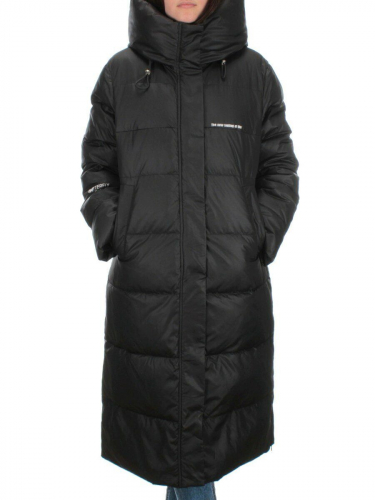 H-2203 BLACK Пальто зимнее женское (200 гр .холлофайбер) размер 50