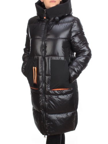 2190 BLACK Пальто женское зимнее AKIDSEFRS (200 гр. холлофайбера) размер 48