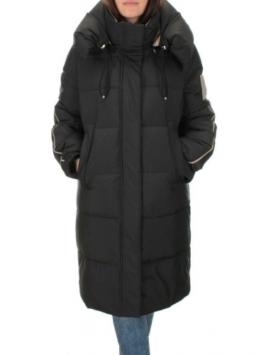 2098 BLACK Пальто зимнее женское (200 гр .холлофайбер) размер 46