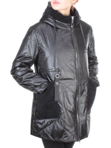 22-302 BLACK Куртка демисезонная женская AKiDSEFRS (100 гр.синтепона) размер 50