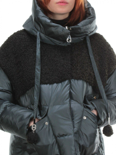 Y21636 DK. GREEN Пальто женское зимнее MEIYEE (200 гр. холлофайбера) размер XL- 48российский
