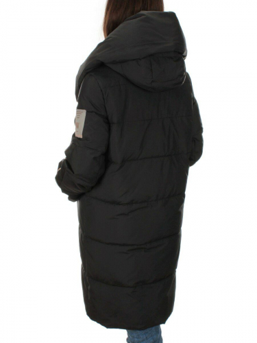 2098 BLACK Пальто зимнее женское (200 гр .холлофайбер) размер 46