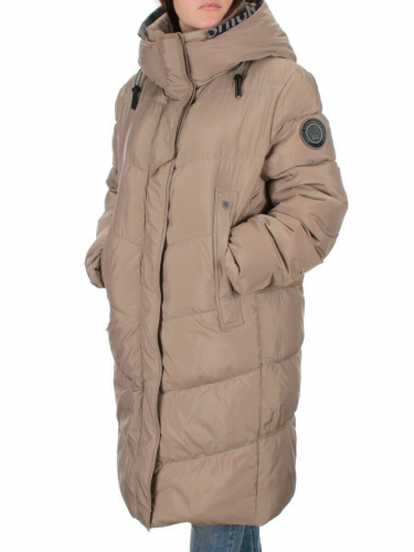 2122 BEIGE Пальто зимнее женское (200 гр .холлофайбер) размер 50