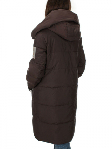2098 DK.BROWN Пальто зимнее женское (200 гр .холлофайбер) размер 48