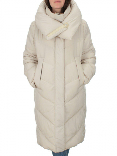 2108 LT.BEIGE Пальто зимнее женское (200 гр .холлофайбер) размер 56