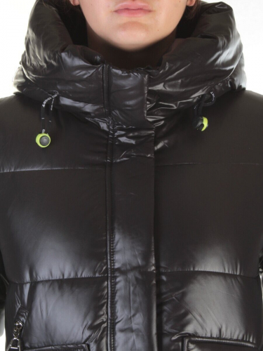 2180 BLACK Пальто женское зимнее (холлофайбер) размер S -42 российский