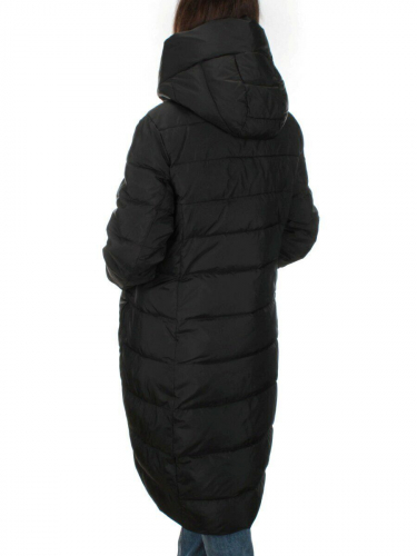 2077 BLACK Пальто зимнее женское (200 гр .холлофайбер) размер 52