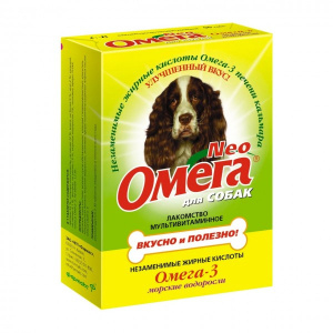 Астрафарм ОМЕГА NEO Мультивитаминное лакомство для собак с морскими водорослями, 90 таблеток