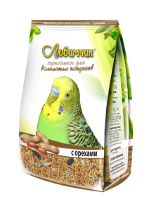 Любимчик корм для волнистых попугаев с орехом, 500 г