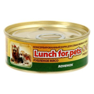 Lunch For Pets консервы для собак мелких пород ягненок Рубленное мясо 100 г
