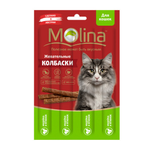 Molina Жевательные колбаски для кошек Индейка и ягненок, 20 г