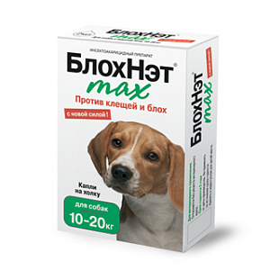 Астрафарм БлохНэт MAX капли против клещей и блох для для собак 10-20 кг, 2 мл