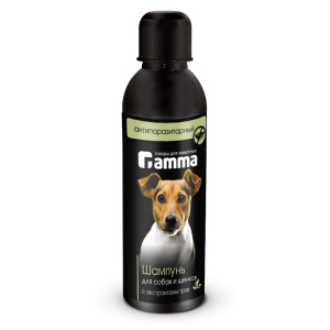 Gamma Шампунь для собак и щенков против блох, с экстрактом трав, 250 мл
