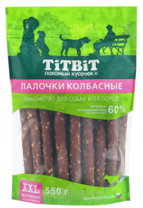 TiTBiT Палочки колбасные для собак всех пород 550 г - XXL выгодная упаковка