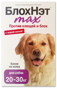 Астрафарм БлохНэт MAX капли против клещей и блох для для собак 20-30 кг, 3 мл