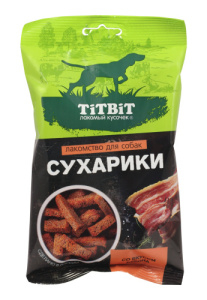 TiTBiT Сухарики со вкусом бекона лакомство для собак 55 г