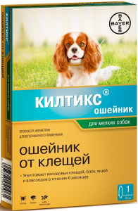 Bayer Килтикс Ошейник против клещей и блох для собак и щенков с 3 месяцев, защита до 6 месяцев, 35 см
