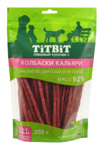 TiTBiT Колбаски Кальяри для собак всех пород 350 г - XXL выгодная упаковка