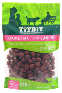 TiTBiT Крокеты с говядиной для собак всех пород 370 г - XXL выгодная упаковка