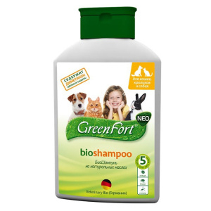 GreenFort neo, шампунь против блох и клещей, для кроликов, кошек и собак, 380 мл