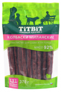 TiTBiT Колбаски Миланские для собак всех пород 370 г - XXL выгодная упаковка