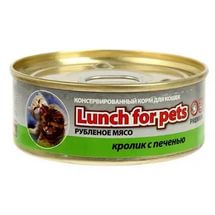 Lunch For Pets Рубленое мясо Кролик с печенью для кошек 100 г