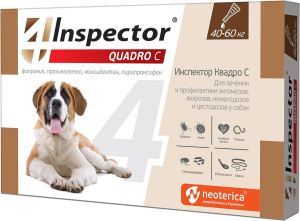 Inspector Quadro Капли от внешних и внутренних паразитов для собак 40-60 кг, 1 пипетка