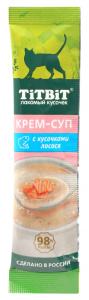 TiTBiT Крем-суп для кошек с кусочками лосося 10 г