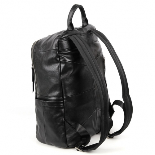 Мужской кожаный дорожный рюкзак Dierhoff DF-6610 Блек