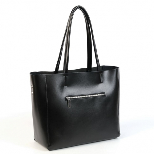 Женская кожаная сумка шоппер трапеция 8689-220 Блек