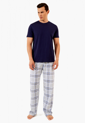 Комплект муж (брюки + футболка (фуфайка) Koddy_9 темно-синий Pajamas