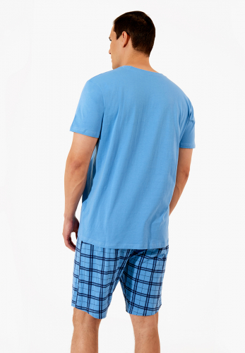 Комплект муж (шорты + футболка (фуфайка) Tamir_3 синий Pajamas