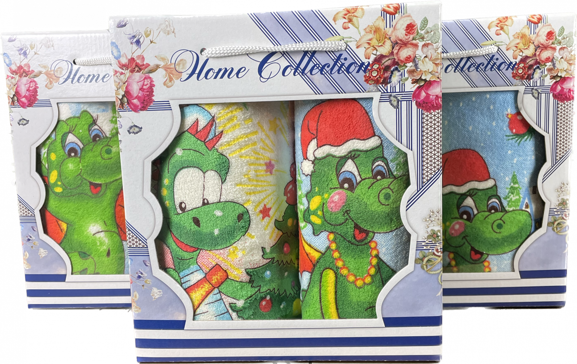 Набор полотенец микрофибра НОВОГОДНИЙ ДРАКОН 3 пр р-р 25х50