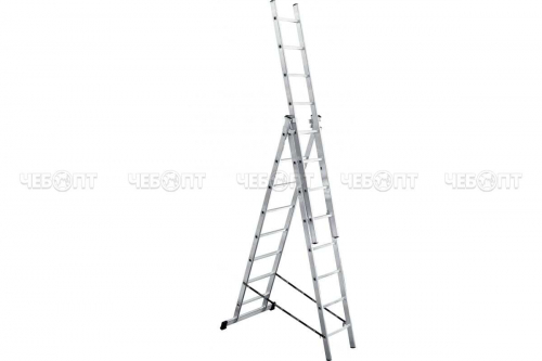 Лестница приставная UFUK 3-секцион. 3*8 (высота: 2,33/3,74/5,11 м) макс.нагрузка 150 кг арт. 411308 [1]