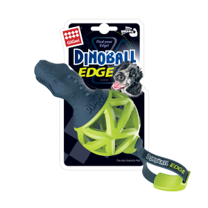 GiGwi Игрушка для собак Динобол Т-рекс черно-зеленый. 13 см