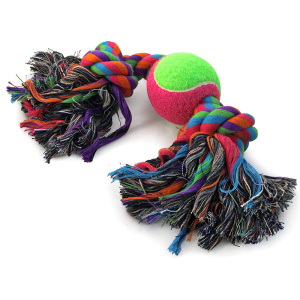 Triol Игрушка для собак, веревка 2 узла+мяч, 35 см