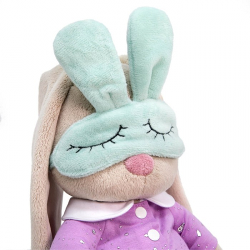 Мягкая игрушка «Зайка Ми в пижаме с маской для сна», 18 см