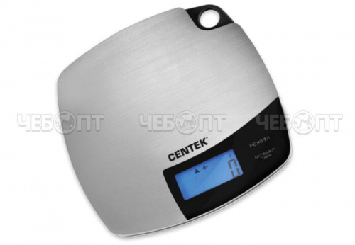 Весы настольные кухонные электронные CENTEK CT-2463 сталь, сенсор, LCD- 59*27 см с подсветкой, t° в комнате, до 5 кг, шаг 1г [8]