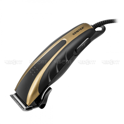 Машинка для стрижки волос CENTEK CT-2110 (черный/золотой) высококач. сталь, титановые ножи, насадки, эргономичный дизайн мощн. 10 Вт [12]