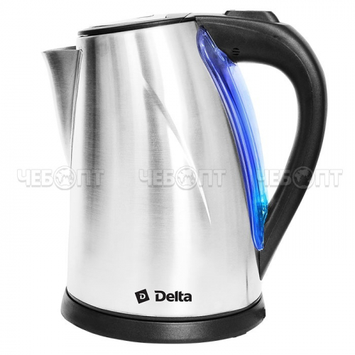 Чайник электрический DELTA DL-1033 нержавейка 2 л, подсветка мощность 1800 Вт [12]