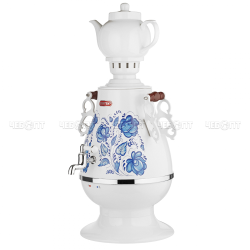 Чайник-самовар CENTEK CT-0091А WHITE корпус металл 4 л, керамич. заварочный чайник, поддержание темп, LED индикатор, мощн. 2300 Вт [4]
