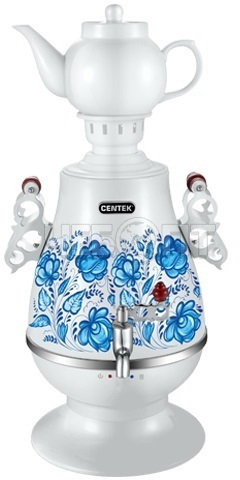 Чайник-самовар CENTEK CT-0091А WHITE корпус металл 4 л, керамич. заварочный чайник, поддержание темп, LED индикатор, мощн. 2300 Вт [4]