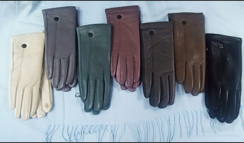 Перчатки женские текстиль плюс эко кожа  Арт DUAB-003 Цвет 01 черный